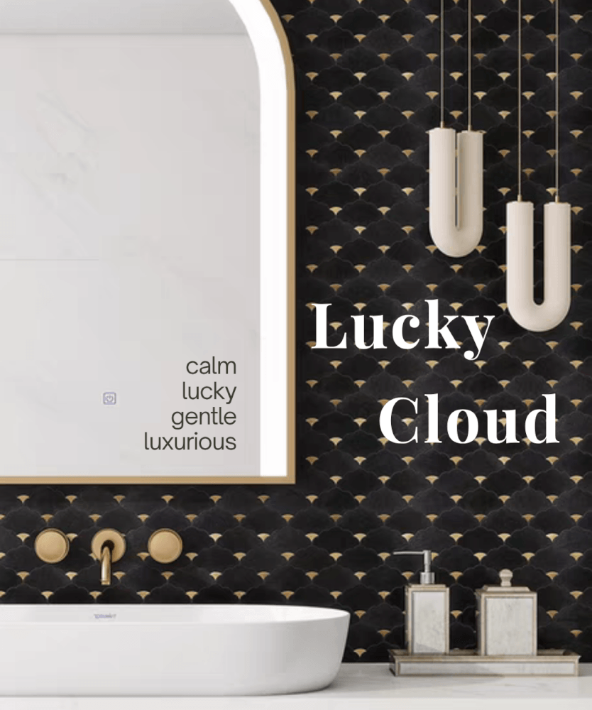 โมเสคหินอ่อน TIMELESS TILES รุ่น LUCKY CLOUD 23.7X29.8 ซม. สีดำ JET BLACK